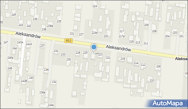 Aleksandrów, Aleksandrów, 225a, mapa Aleksandrów