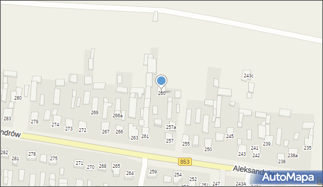 Aleksandrów, Aleksandrów, 260, mapa Aleksandrów