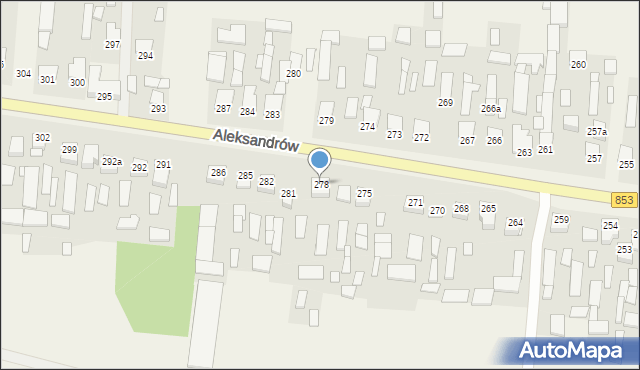 Aleksandrów, Aleksandrów, 278, mapa Aleksandrów