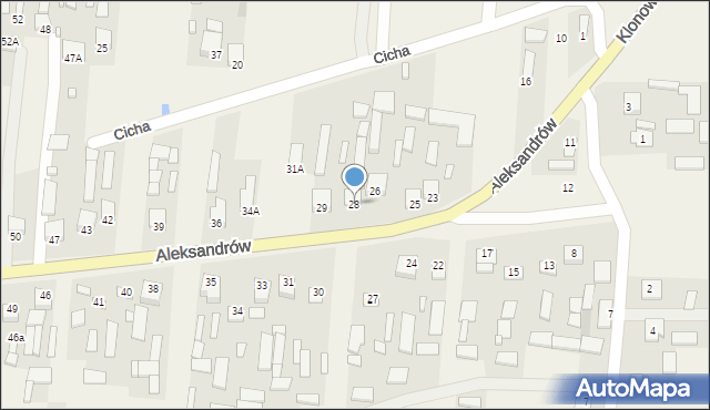 Aleksandrów, Aleksandrów, 28, mapa Aleksandrów