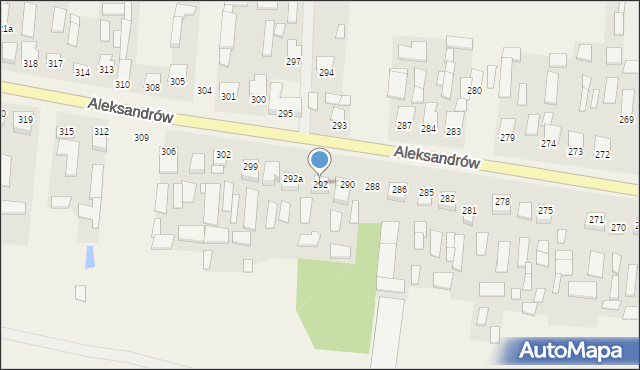 Aleksandrów, Aleksandrów, 292, mapa Aleksandrów