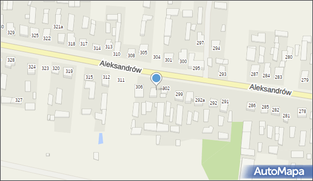 Aleksandrów, Aleksandrów, 303, mapa Aleksandrów