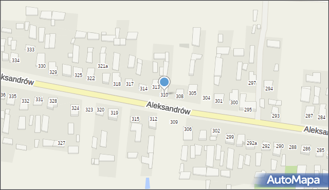 Aleksandrów, Aleksandrów, 310, mapa Aleksandrów
