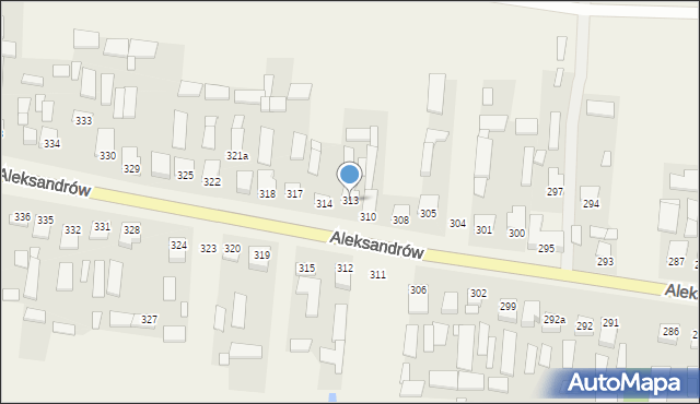 Aleksandrów, Aleksandrów, 313, mapa Aleksandrów