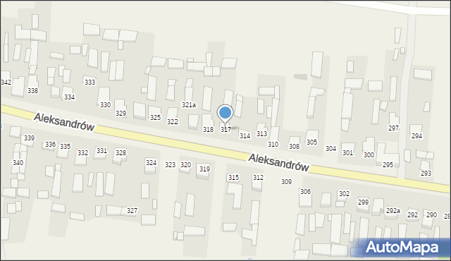 Aleksandrów, Aleksandrów, 317, mapa Aleksandrów