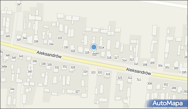 Aleksandrów, Aleksandrów, 322, mapa Aleksandrów