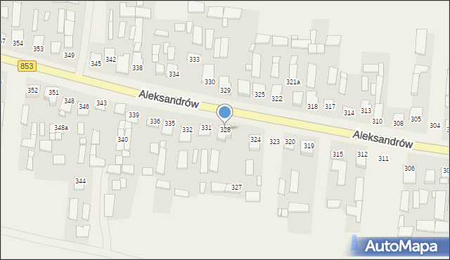 Aleksandrów, Aleksandrów, 328, mapa Aleksandrów