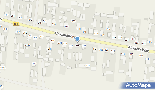 Aleksandrów, Aleksandrów, 331, mapa Aleksandrów