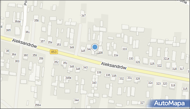 Aleksandrów, Aleksandrów, 341, mapa Aleksandrów