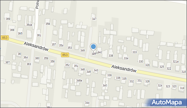 Aleksandrów, Aleksandrów, 345, mapa Aleksandrów