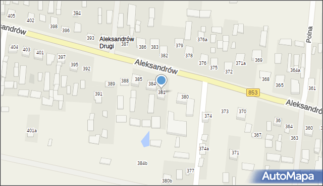 Aleksandrów, Aleksandrów, 381, mapa Aleksandrów