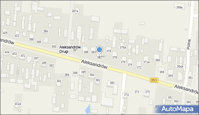 Aleksandrów, Aleksandrów, 382, mapa Aleksandrów