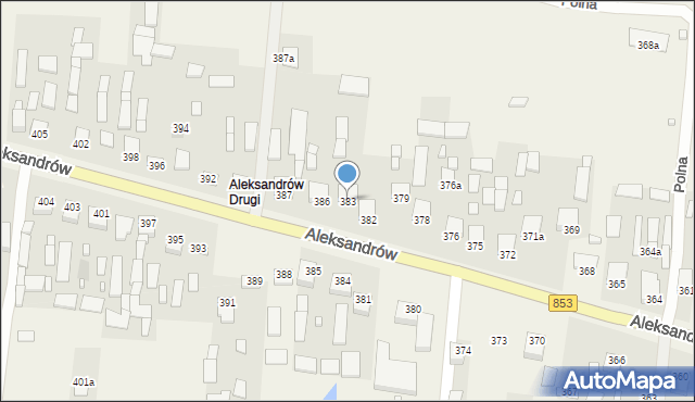 Aleksandrów, Aleksandrów, 383, mapa Aleksandrów