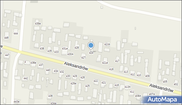 Aleksandrów, Aleksandrów, 424, mapa Aleksandrów