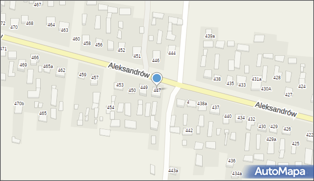 Aleksandrów, Aleksandrów, 447, mapa Aleksandrów