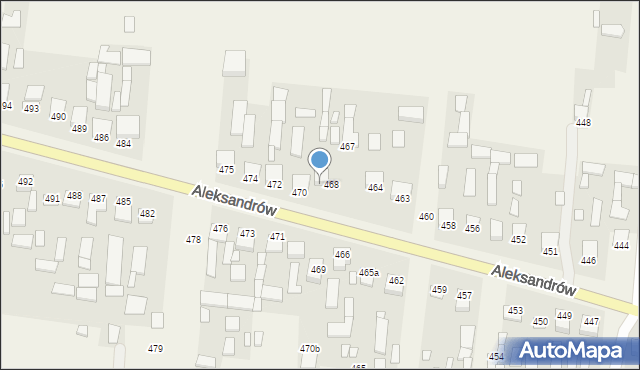 Aleksandrów, Aleksandrów, 470a, mapa Aleksandrów