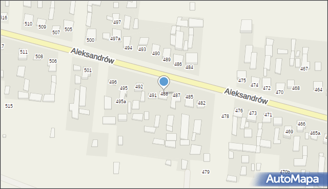 Aleksandrów, Aleksandrów, 488, mapa Aleksandrów