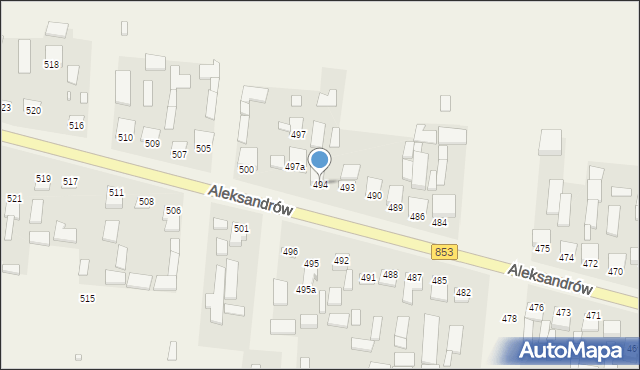 Aleksandrów, Aleksandrów, 494, mapa Aleksandrów