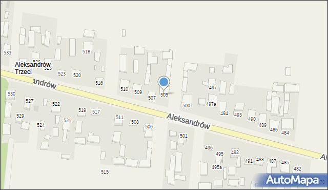 Aleksandrów, Aleksandrów, 505, mapa Aleksandrów