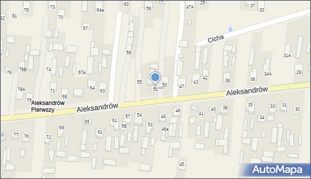 Aleksandrów, Aleksandrów, 51, mapa Aleksandrów