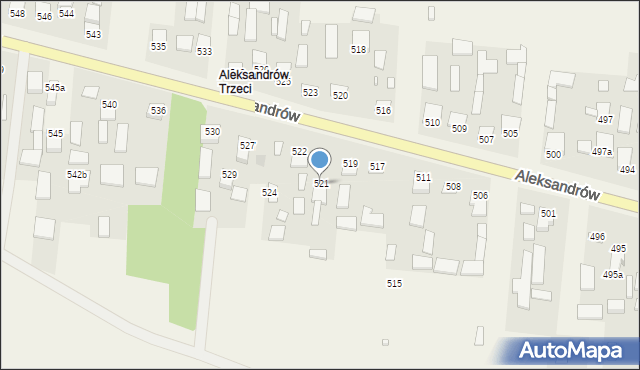 Aleksandrów, Aleksandrów, 521, mapa Aleksandrów