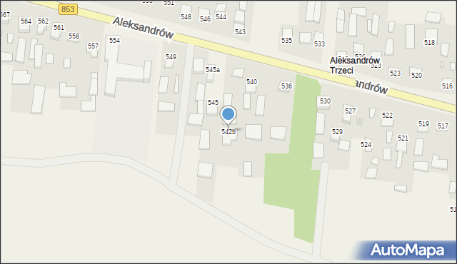 Aleksandrów, Aleksandrów, 542b, mapa Aleksandrów