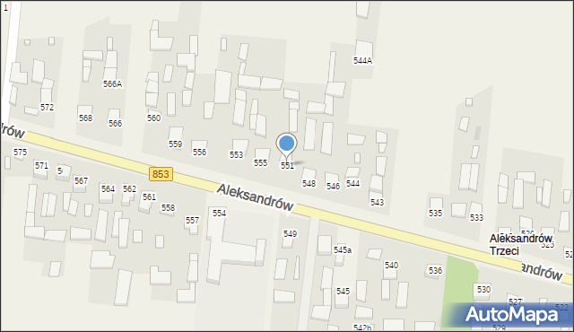 Aleksandrów, Aleksandrów, 551, mapa Aleksandrów