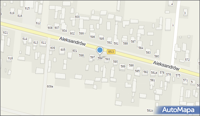 Aleksandrów, Aleksandrów, 594, mapa Aleksandrów