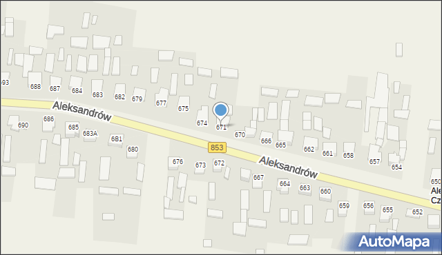 Aleksandrów, Aleksandrów, 671, mapa Aleksandrów