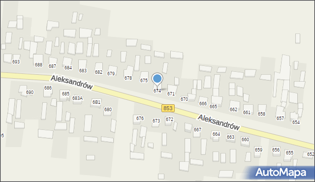 Aleksandrów, Aleksandrów, 674, mapa Aleksandrów