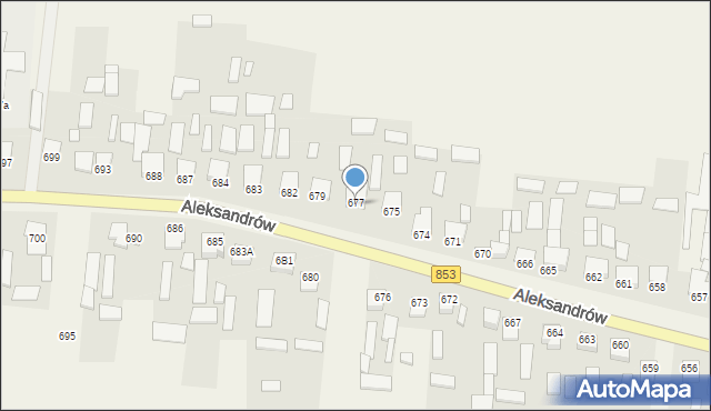 Aleksandrów, Aleksandrów, 678, mapa Aleksandrów