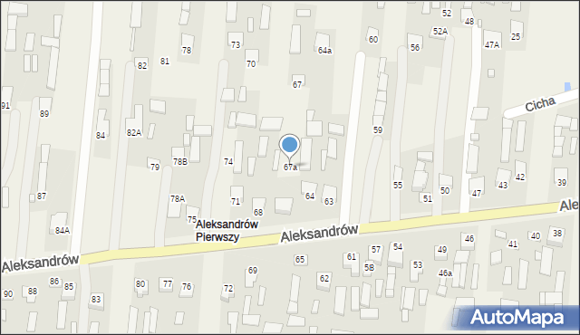 Aleksandrów, Aleksandrów, 67a, mapa Aleksandrów