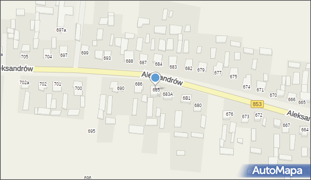 Aleksandrów, Aleksandrów, 685, mapa Aleksandrów
