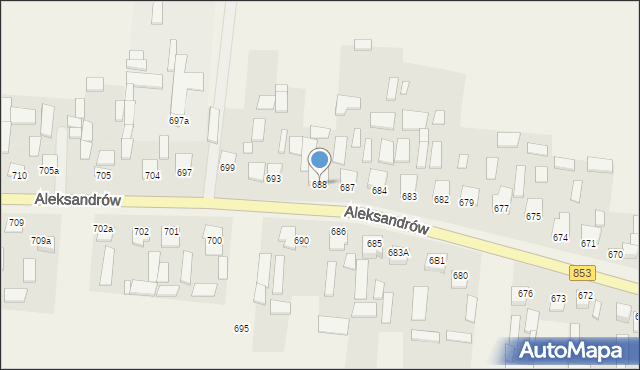 Aleksandrów, Aleksandrów, 688, mapa Aleksandrów