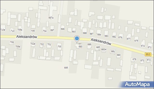 Aleksandrów, Aleksandrów, 691, mapa Aleksandrów