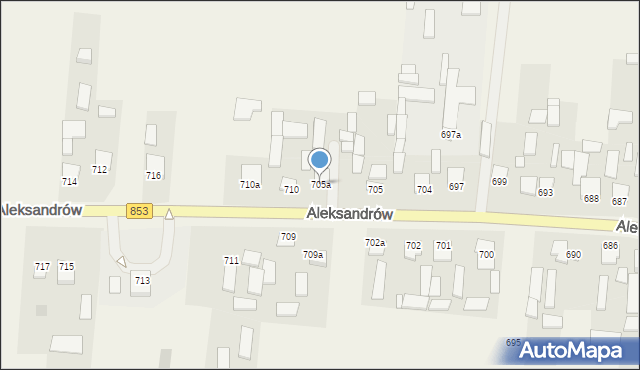 Aleksandrów, Aleksandrów, 705a, mapa Aleksandrów