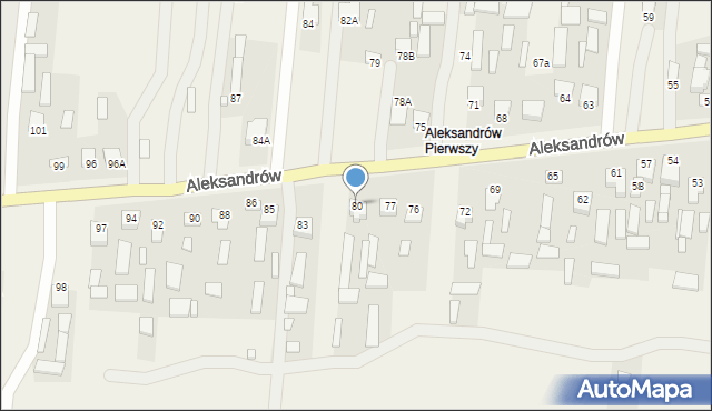 Aleksandrów, Aleksandrów, 80, mapa Aleksandrów