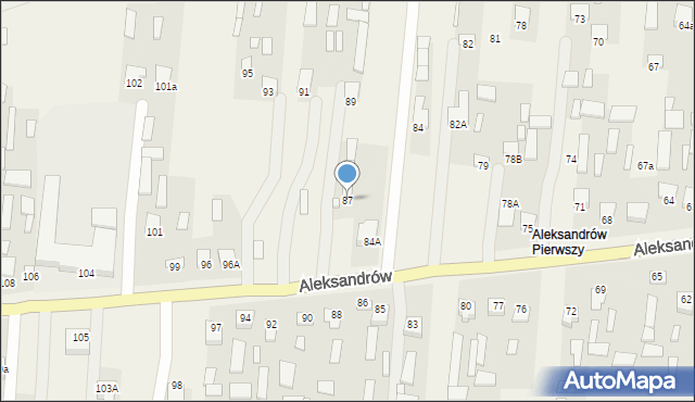 Aleksandrów, Aleksandrów, 87, mapa Aleksandrów