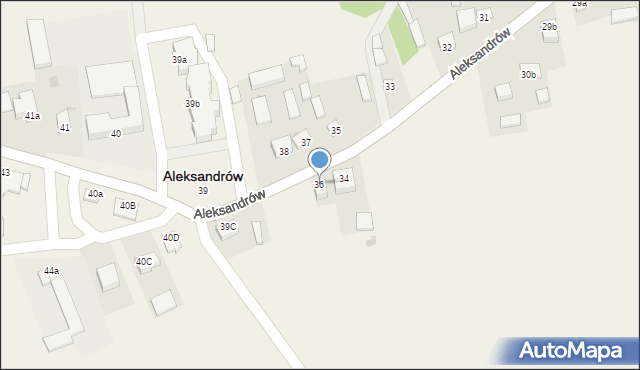 Aleksandrów, Aleksandrów, 36, mapa Aleksandrów