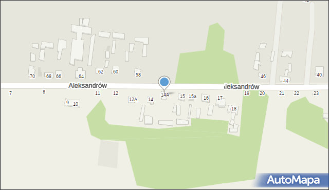 Aleksandrów, Aleksandrów, 14A, mapa Aleksandrów