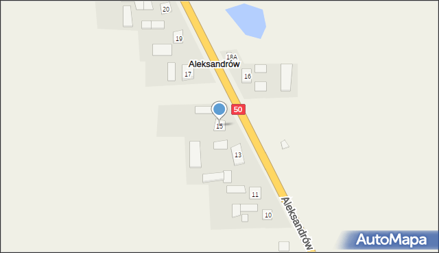 Aleksandrów, Aleksandrów, 15, mapa Aleksandrów