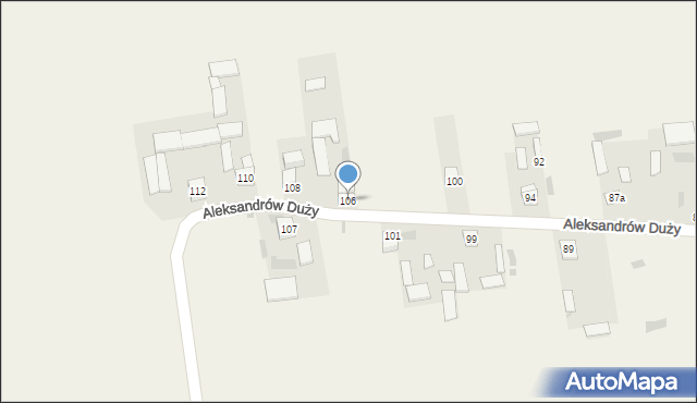 Aleksandrów Duży, Aleksandrów Duży, 106, mapa Aleksandrów Duży