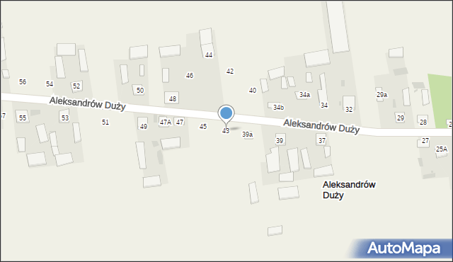 Aleksandrów Duży, Aleksandrów Duży, 43, mapa Aleksandrów Duży
