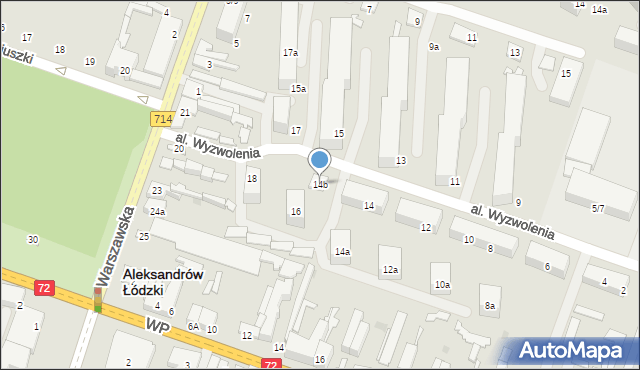 Aleksandrów Łódzki, Aleja Wyzwolenia, 14b, mapa Aleksandrów Łódzki