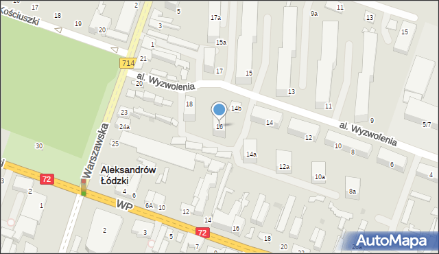 Aleksandrów Łódzki, Aleja Wyzwolenia, 16, mapa Aleksandrów Łódzki