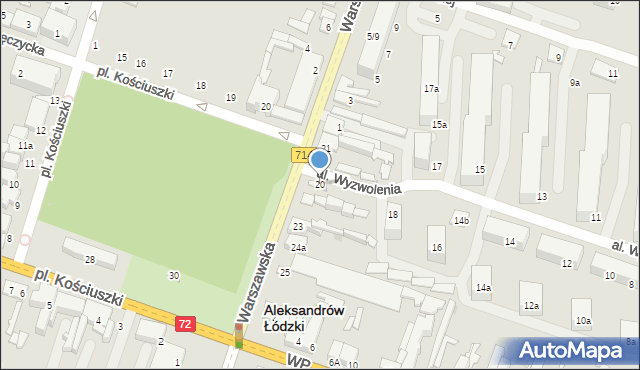Aleksandrów Łódzki, Aleja Wyzwolenia, 20, mapa Aleksandrów Łódzki