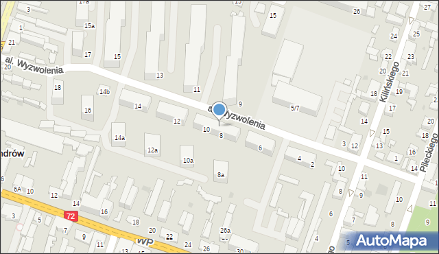 Aleksandrów Łódzki, Aleja Wyzwolenia, 8-10, mapa Aleksandrów Łódzki