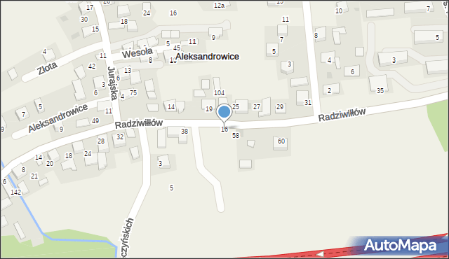 Aleksandrowice, Aleksandrowice, 16, mapa Aleksandrowice