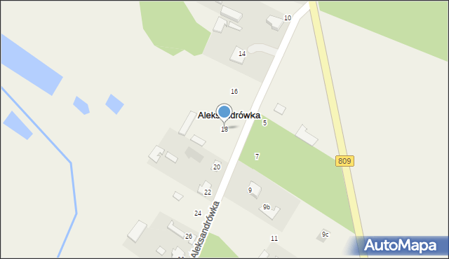 Aleksandrówka, Aleksandrówka, 18, mapa Aleksandrówka