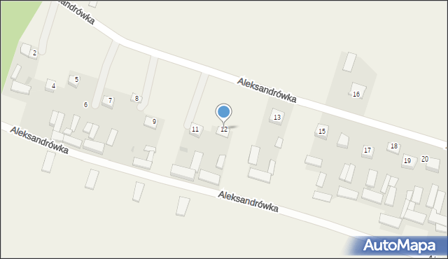 Aleksandrówka, Aleksandrówka, 12, mapa Aleksandrówka